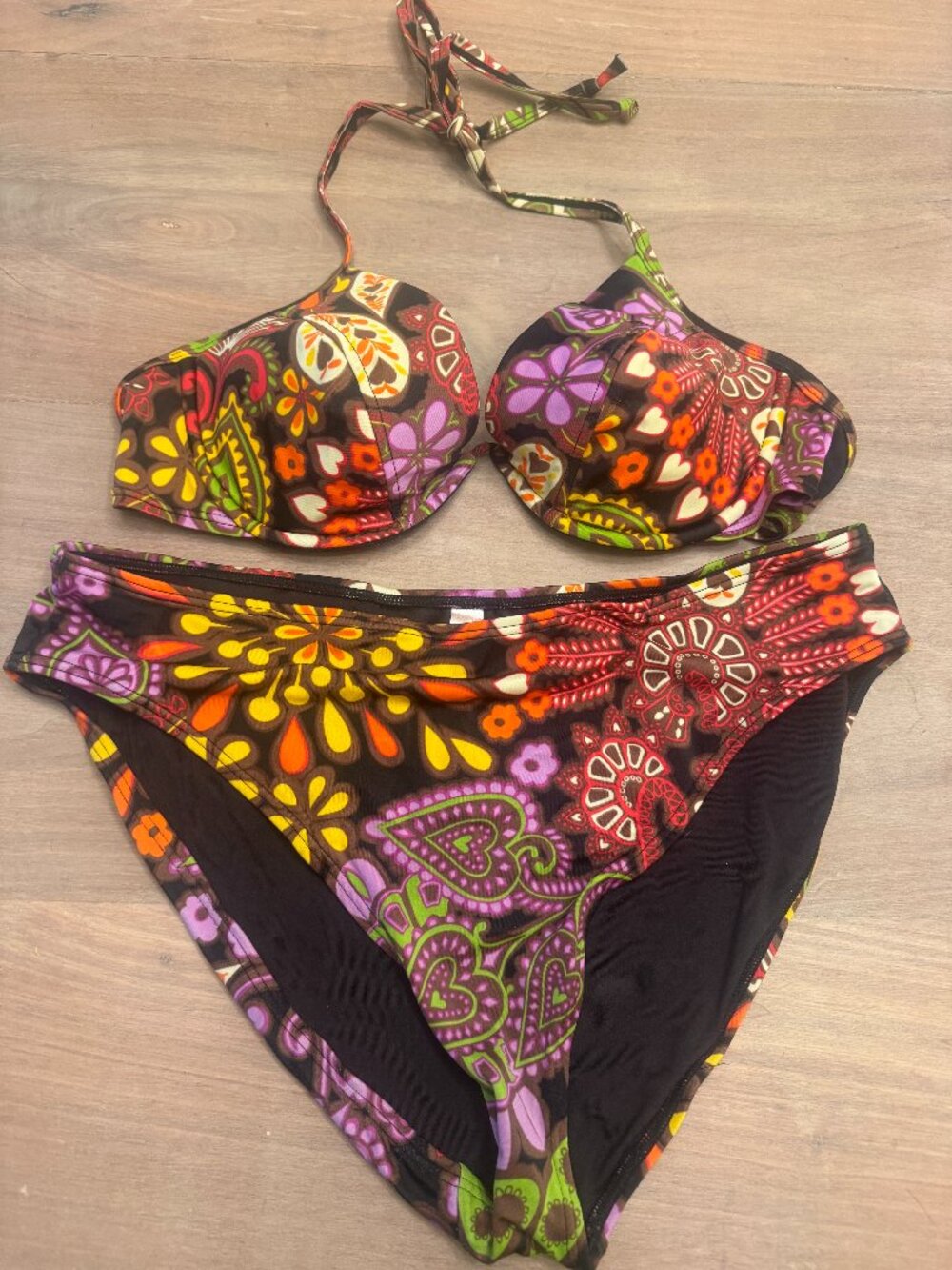 Victoria's Secret Paisley Floral Bikini Set — 38D / XL